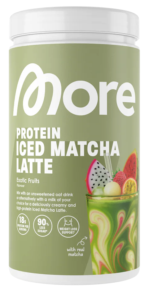 Protein Iced Matcha Latte - Exotic Fruits (500g), More Nutrition