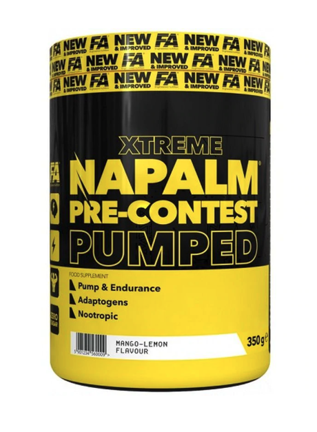 Napalm Pre-Contest Pumped Stimulant Free (350g), FA Nutrition - Geschmack: Mango-Lemon