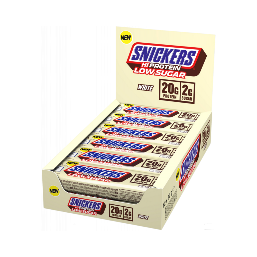 Snickers White Low Sugar High Protein Box (12x57g) - MHD 28.08.26