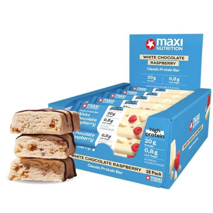 Classic Protein Bar (16x40g), Maxi Nutrition - Geschmack: White Chocolate Raspberry