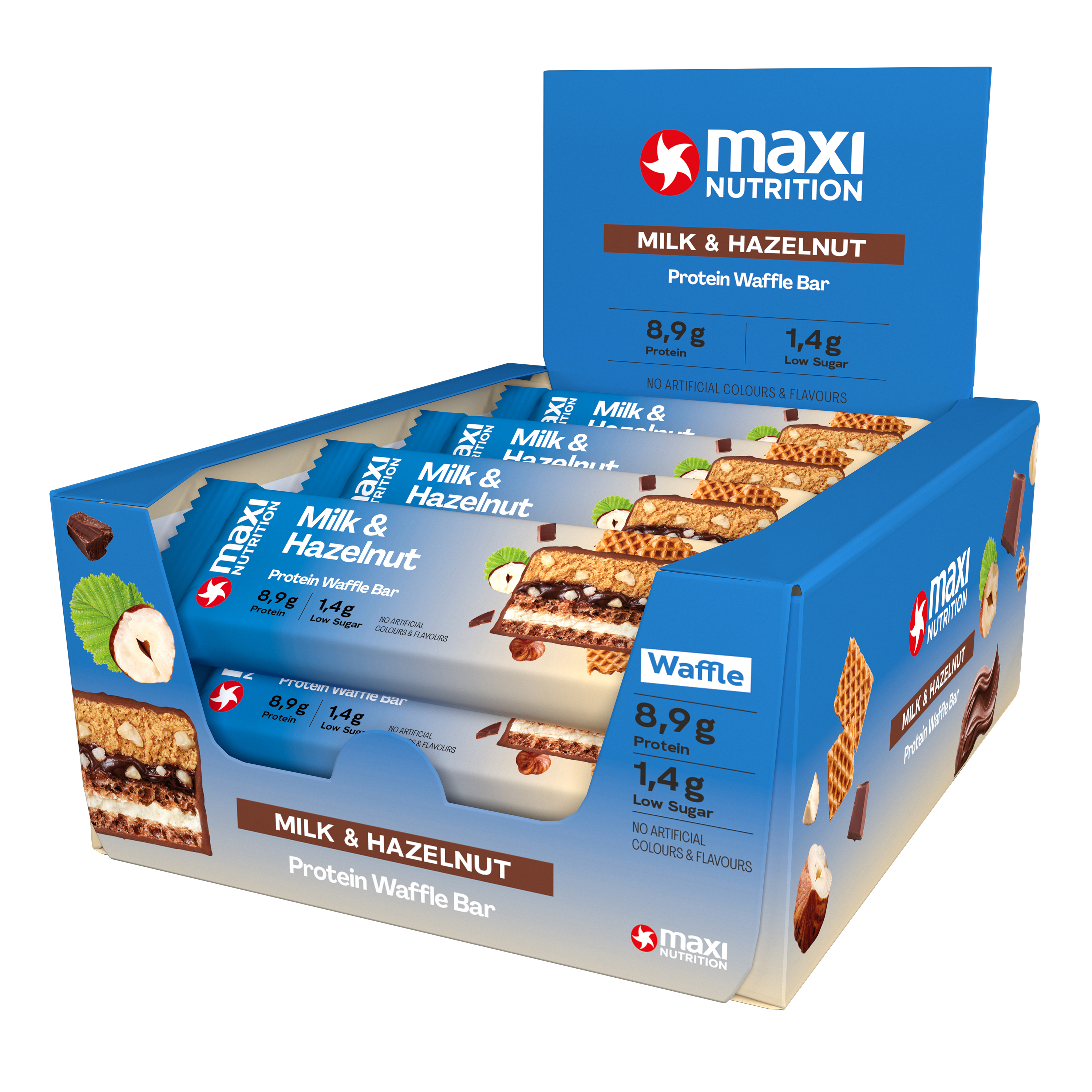 Milky Waffle Protein Bar (12x40g) - MHD 31.10.26, Maxi Nutrition - Geschmack: Milk & Coconut