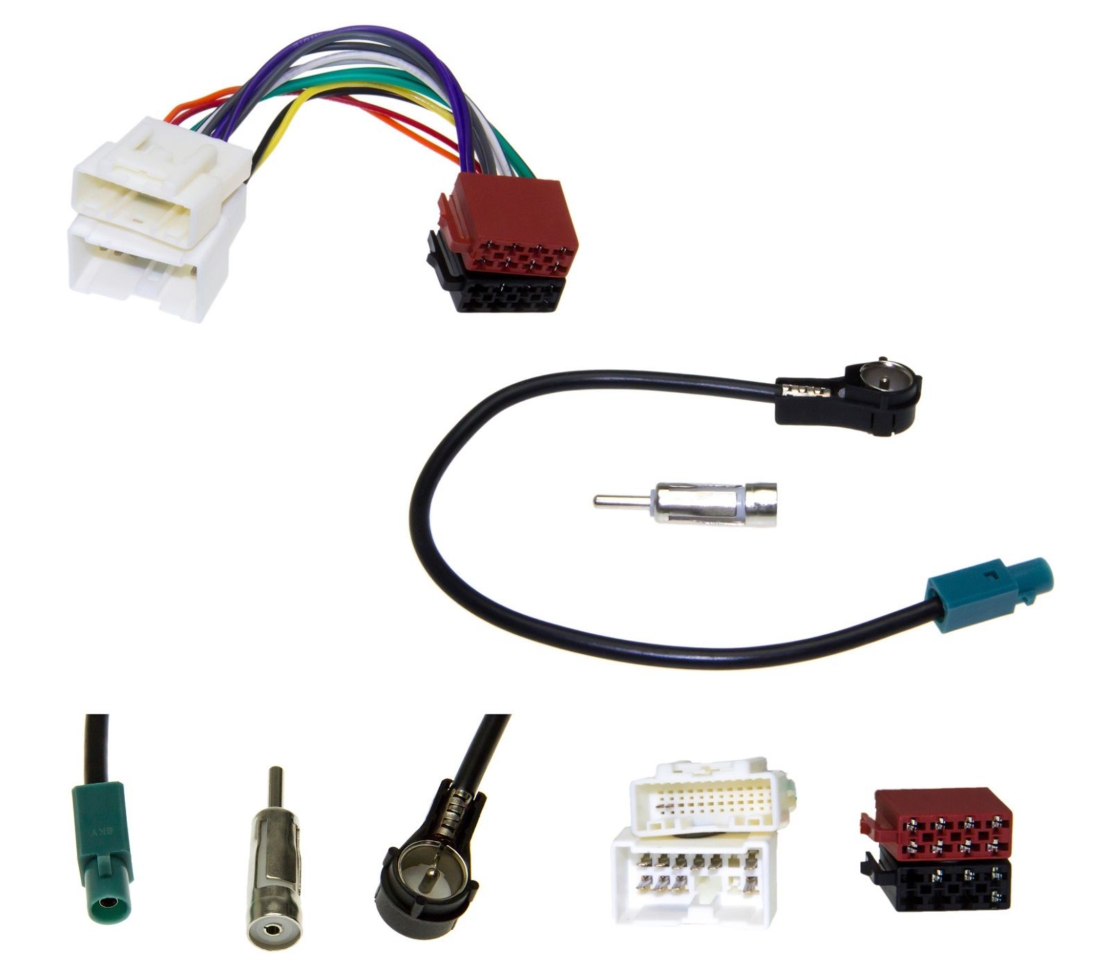 Radio Einbau Adapter Set Antennen Kabel Stecker Buchse DIN ISO für Renault