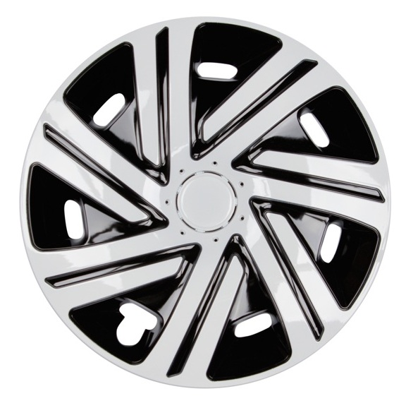4x PREMIUM DESIGN Radkappen Radzierblenden LACKIERT 14 ZOLL Cyrkon Schwarz Weiß