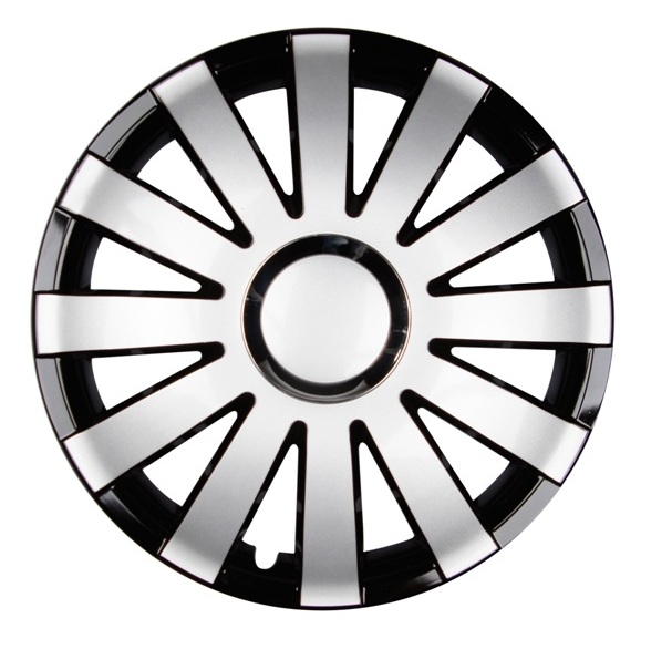 4x PREMIUM DESIGN Radkappen Radzierblenden SET LACKIERT 14 ZOLL Schwarz / Silber