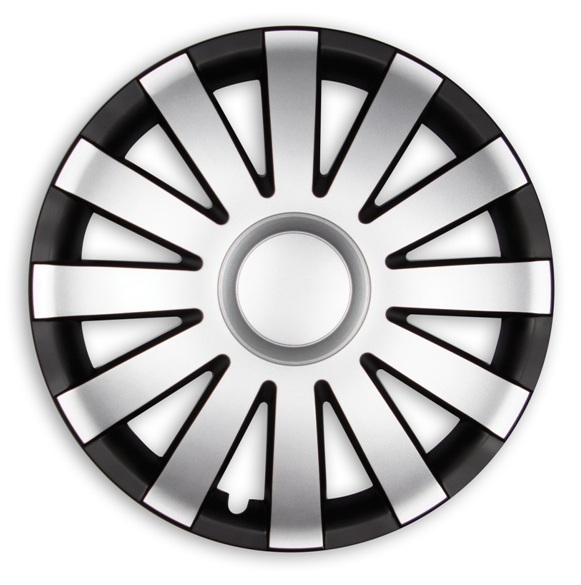 4x PREMIUM DESIGN Radkappen Radzierblenden Agat LACKIERT 14 ZOLL Schwarz Silber