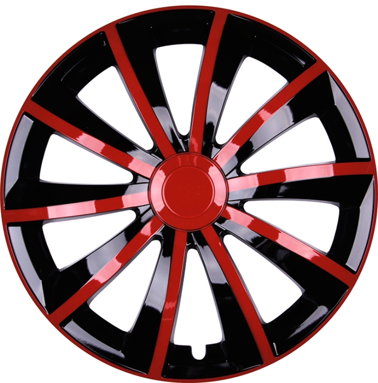 4x PREMIUM DESIGN Radkappen Radzierblenden Blenden Gral 15 ZOLL #53 Rot Schwarz