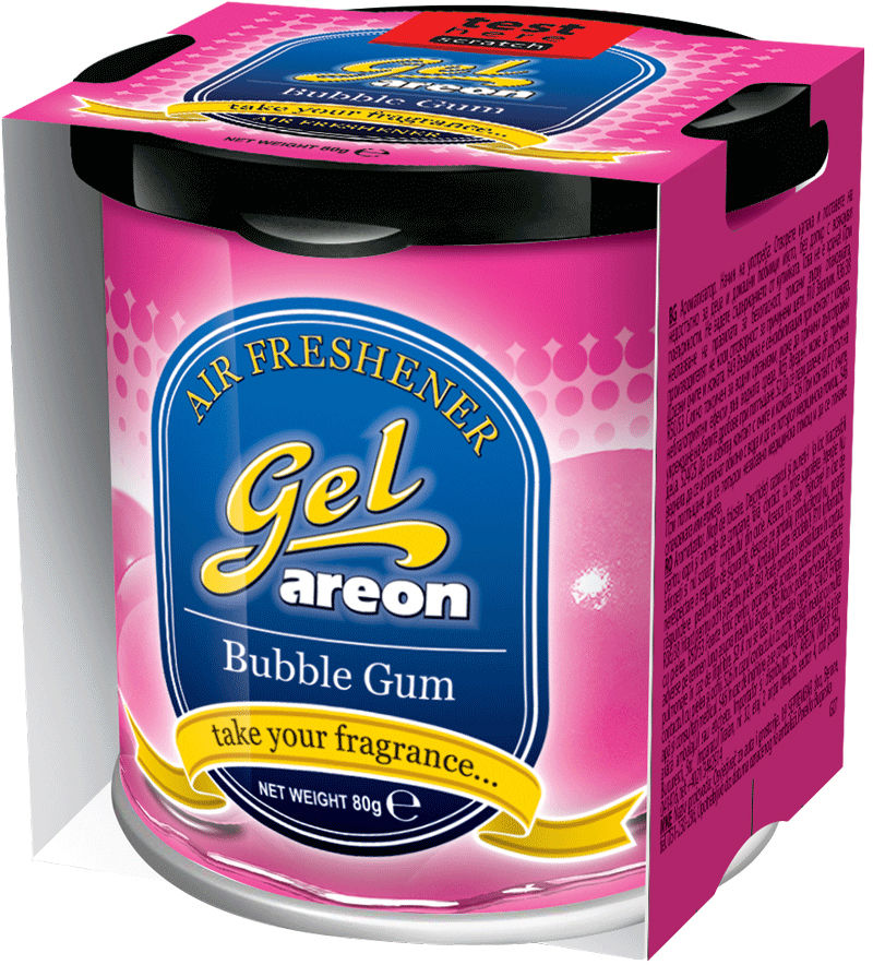 3x Original Areon Gel CAN Auto Duftdose Duftbaum Lufterfrischer DECKEL Bubblegum