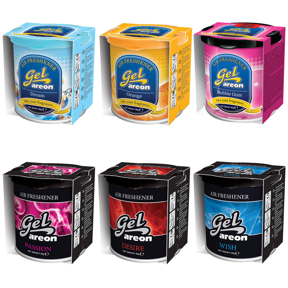 6x Original Areon Gel CAN Duftdose Duftbaum Lufterfrischer DECKEL FREIE AUSWAHL