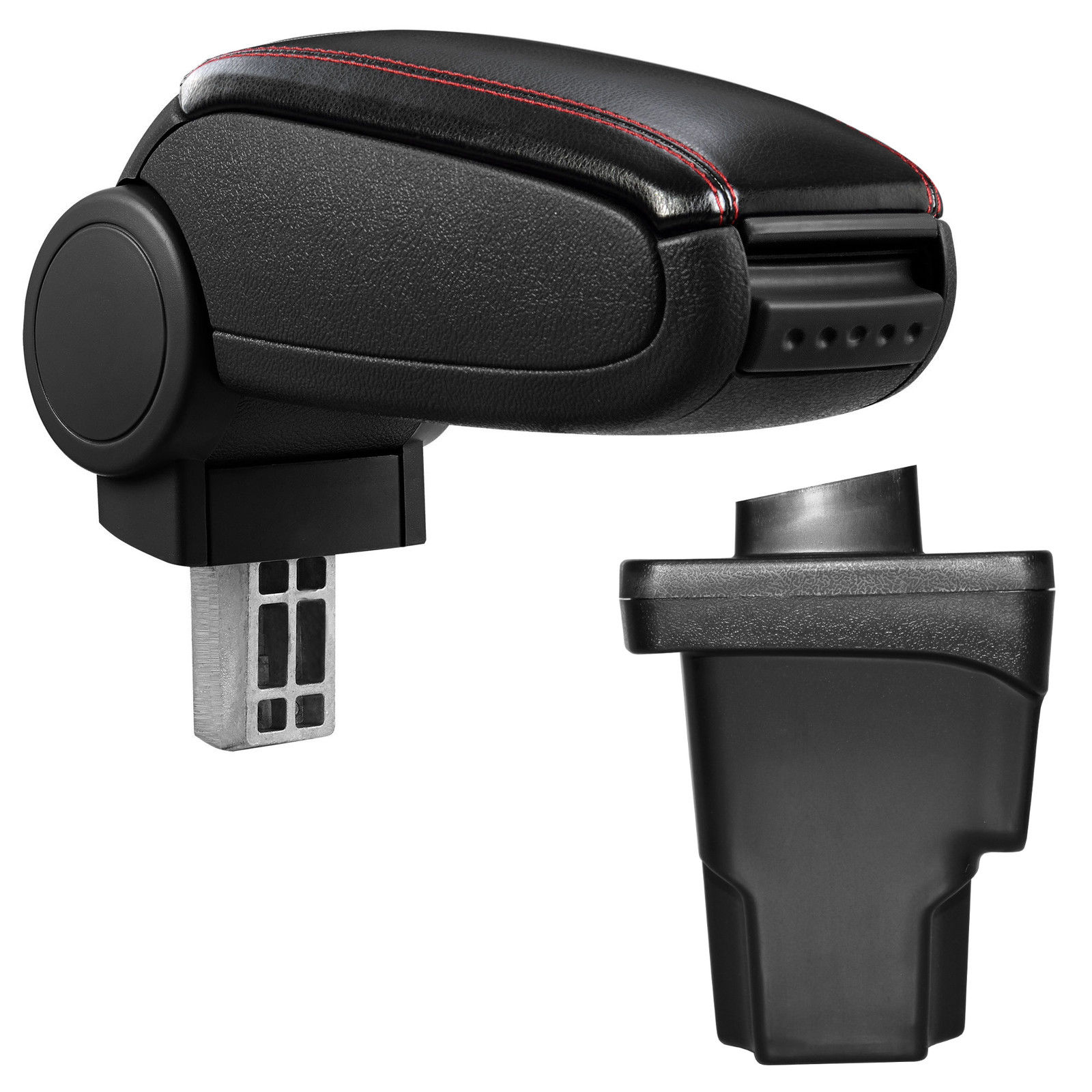 Armlehne Mittelarmlehne Leder Bezug Schwarz / Rot für Seat Leon 3 III 5F 2012-