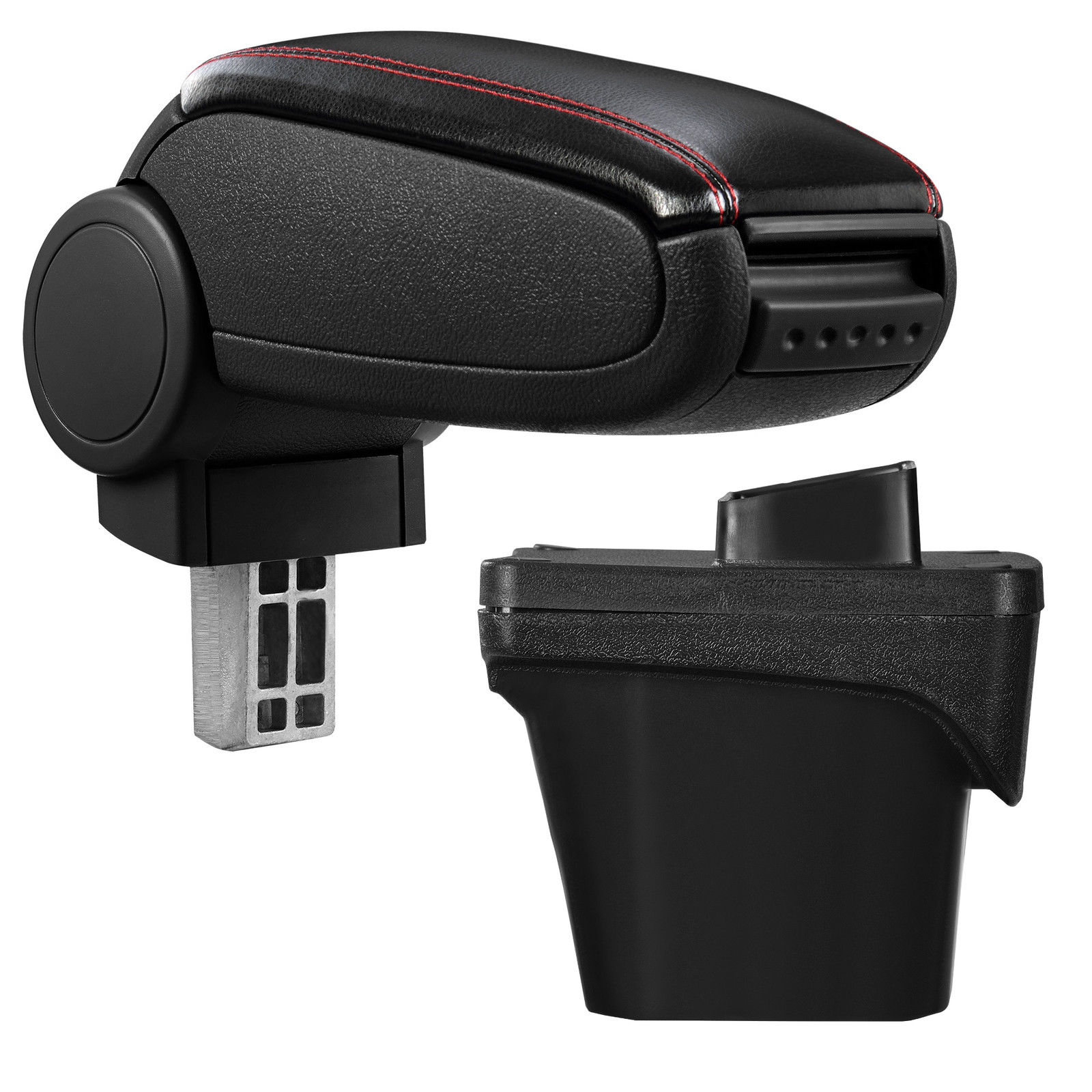 Armlehne Mittelarmlehne Leder Bezug Schwarz / Rot für Peugeot 308 II 09/2013-