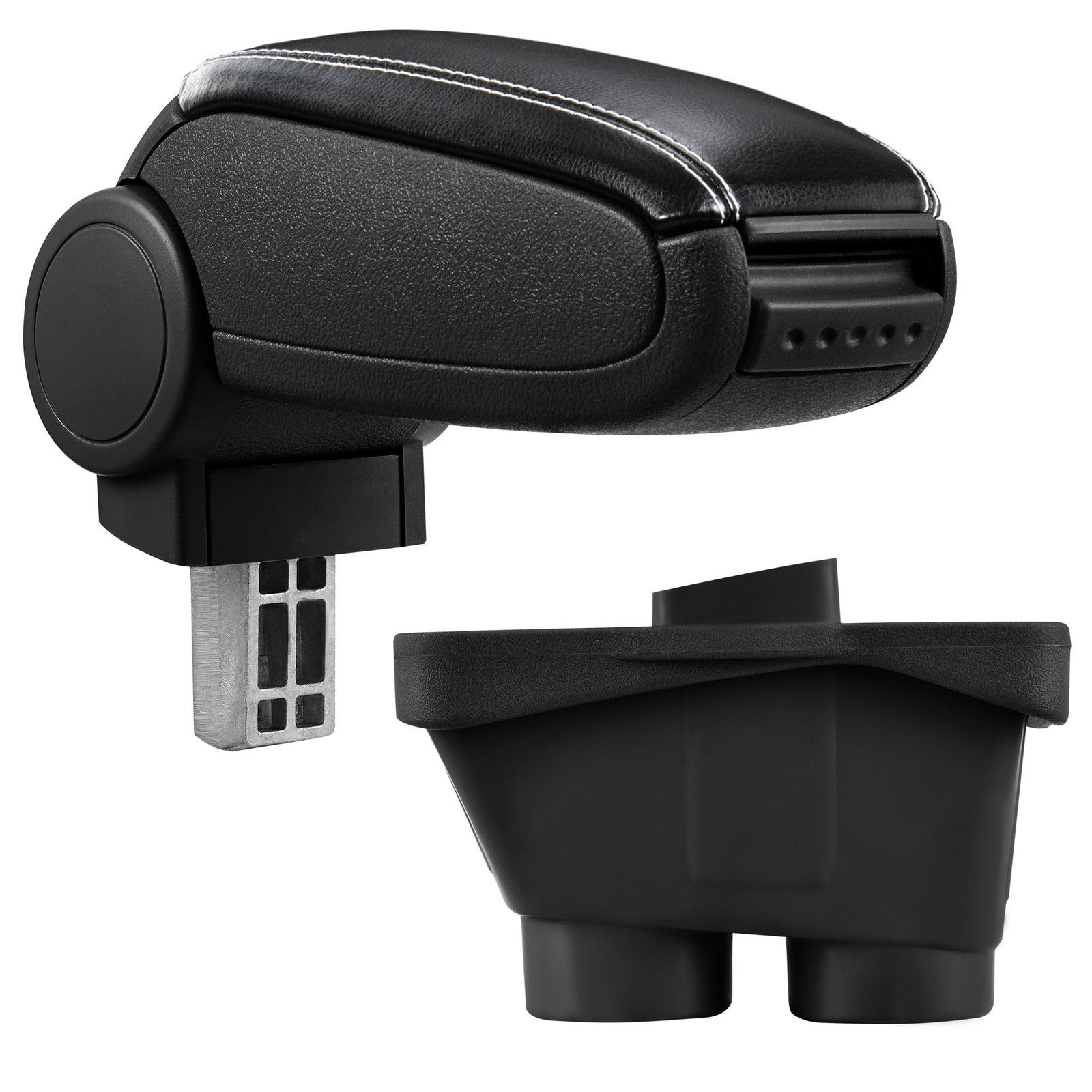 Armlehne Mittelarmlehne Leder Bezug Schwarz / Weiß für Peugeot 208 2012-