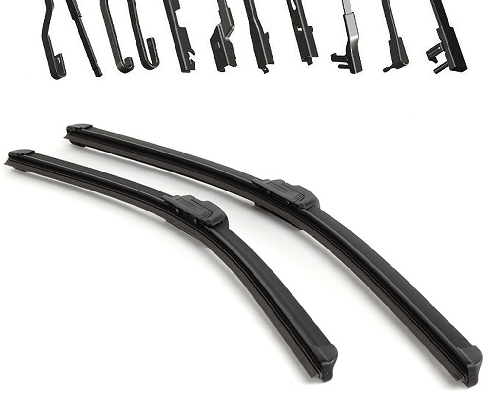 2x ULTRA / FLAT Scheibenwischer Wischerblatt GELENKLOS + EASY-CLIP in 550/450mm
