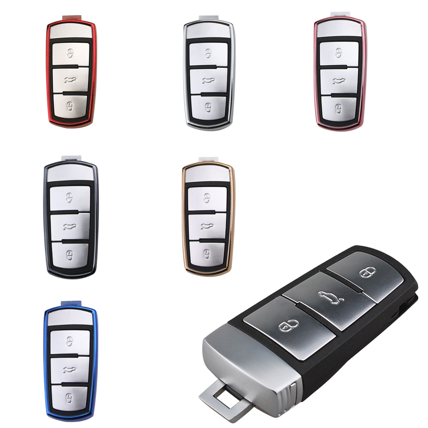 Key Cover Gehäuse Hülle Tasche Schlüssel für VW Passat 3C B6 B7 CC