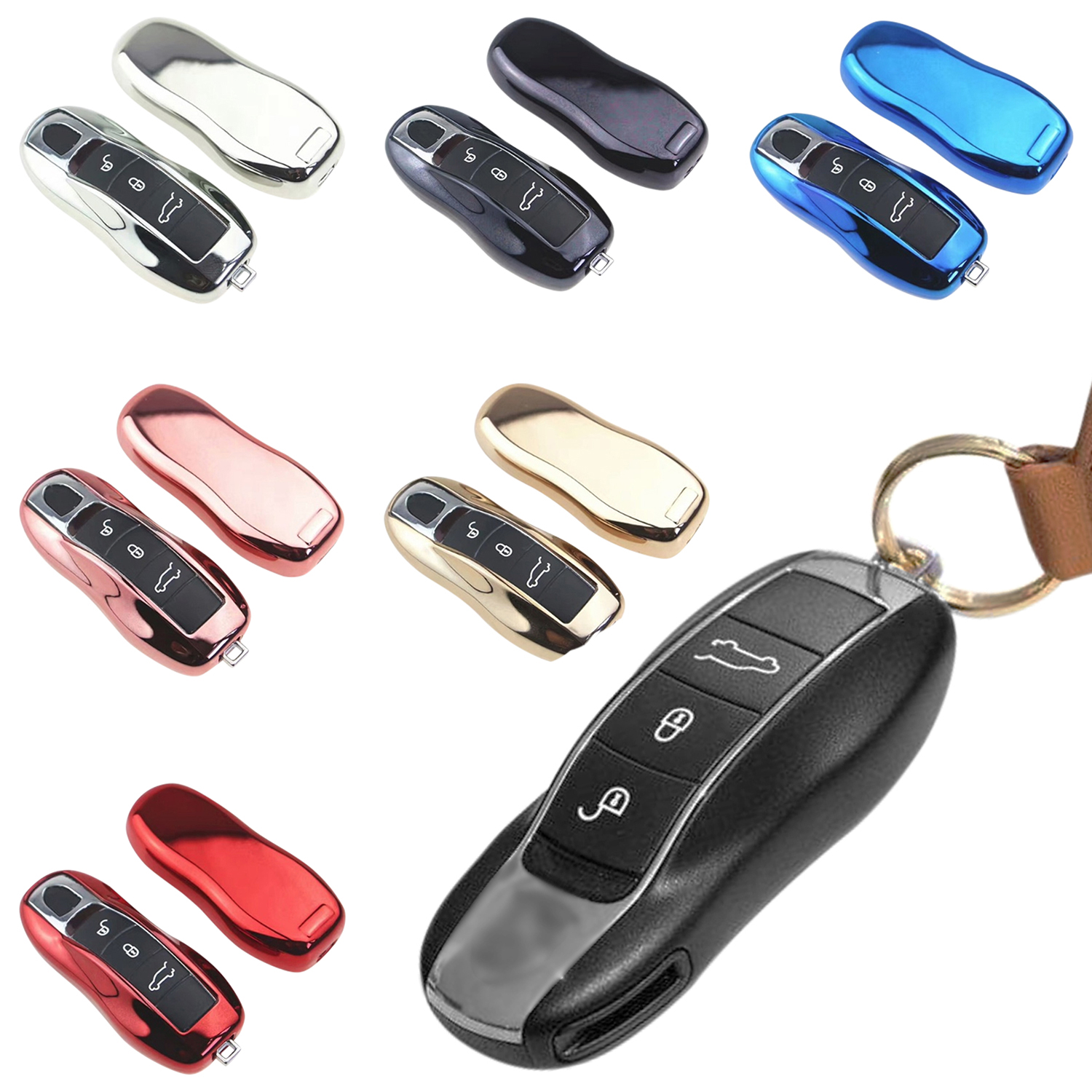 Schlüssel Hülle Gehäuse für Porsche 911 Boxster Cayman Macan Panamera Cayenne