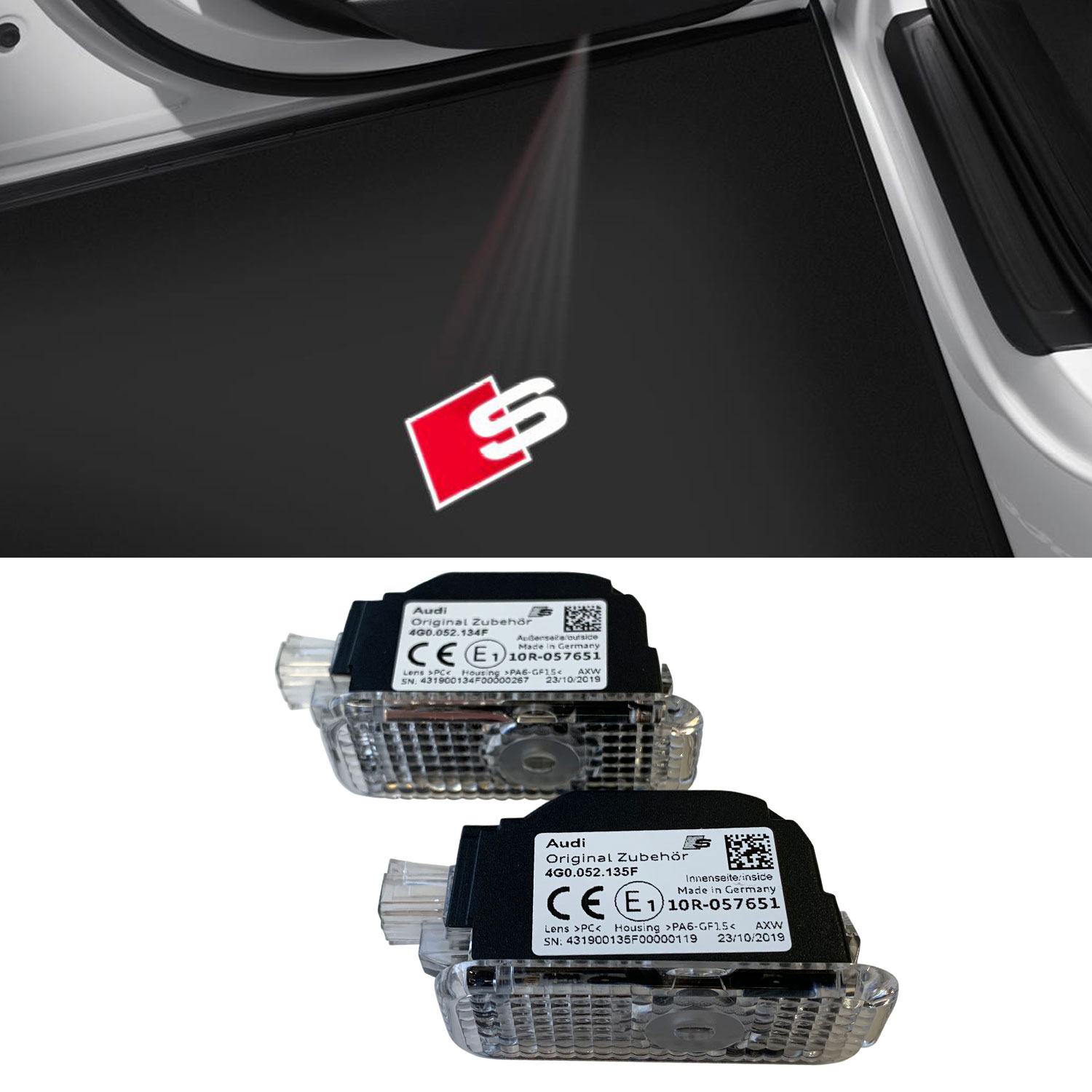 Original Audi 'S' Sport LED Einstiegsbeleuchtung Tür Logo Projektor viele Audi´s