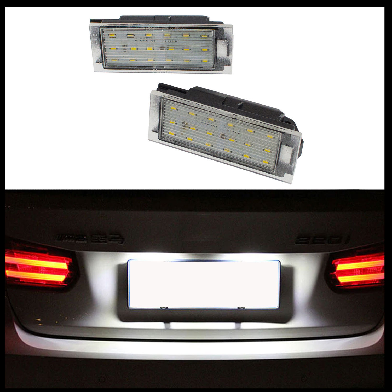 2x LED PREMIUM Kennzeichenbeleuchtung Leuchten für Opel Movano A B Vivaro B