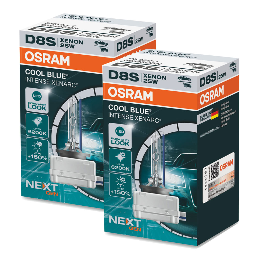 2 Stück OSRAM COOL BLUE INTENSE NEXT GENERATION Lampen Birnen für Xenon Scheinwerfer / Fassung D8s