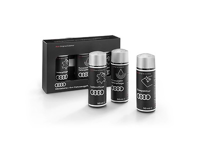 Original Audi Pflegeset 3-teilig Glas Politur Leder Lederpflege Kunststoff Pflege