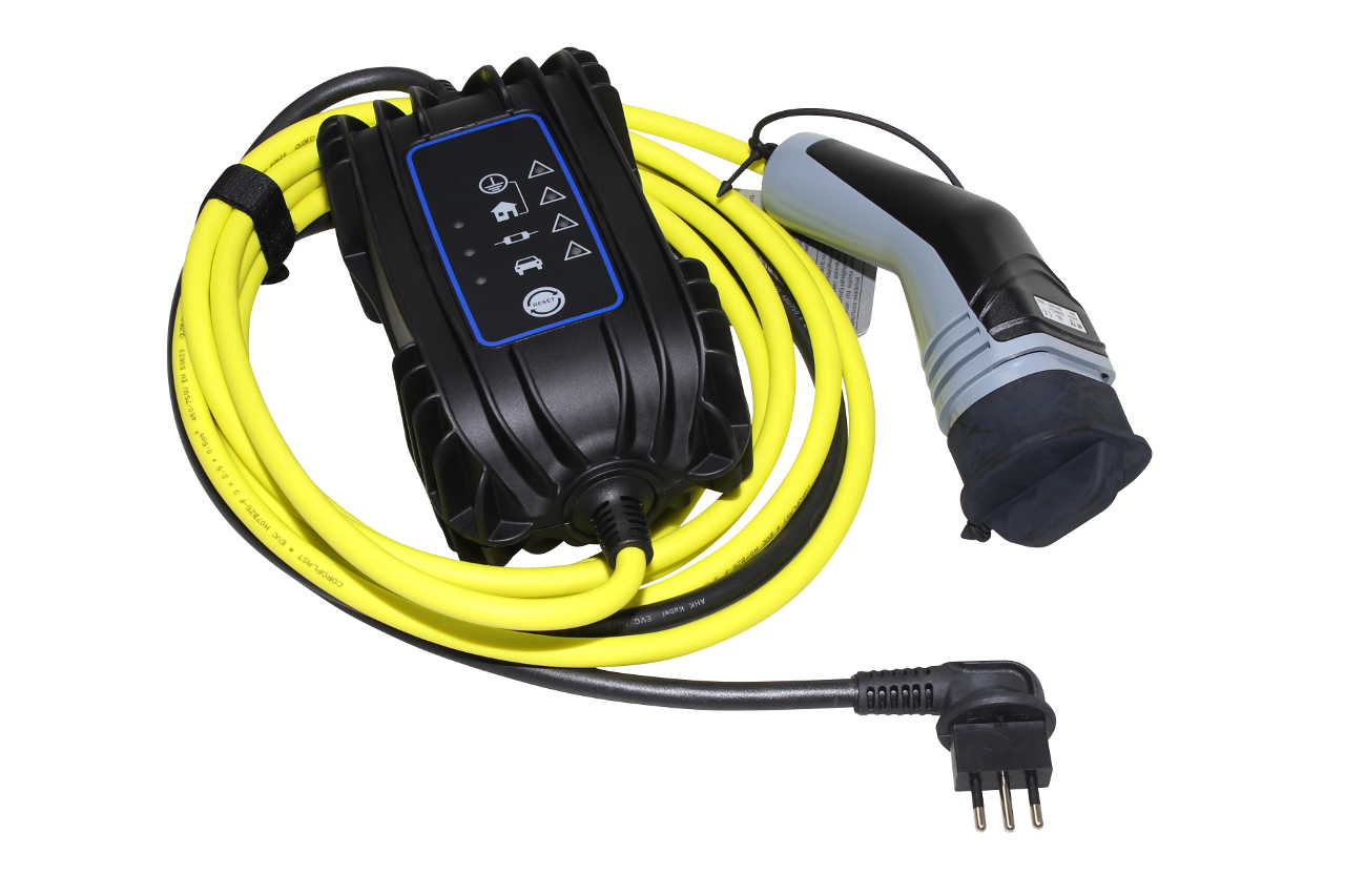 Original VW Ladekabel Elektroauto für 230V Steckdose Typ 2 / L (8A) 12E971675CC Italienischer Standard für VW Audi Seat Skoda