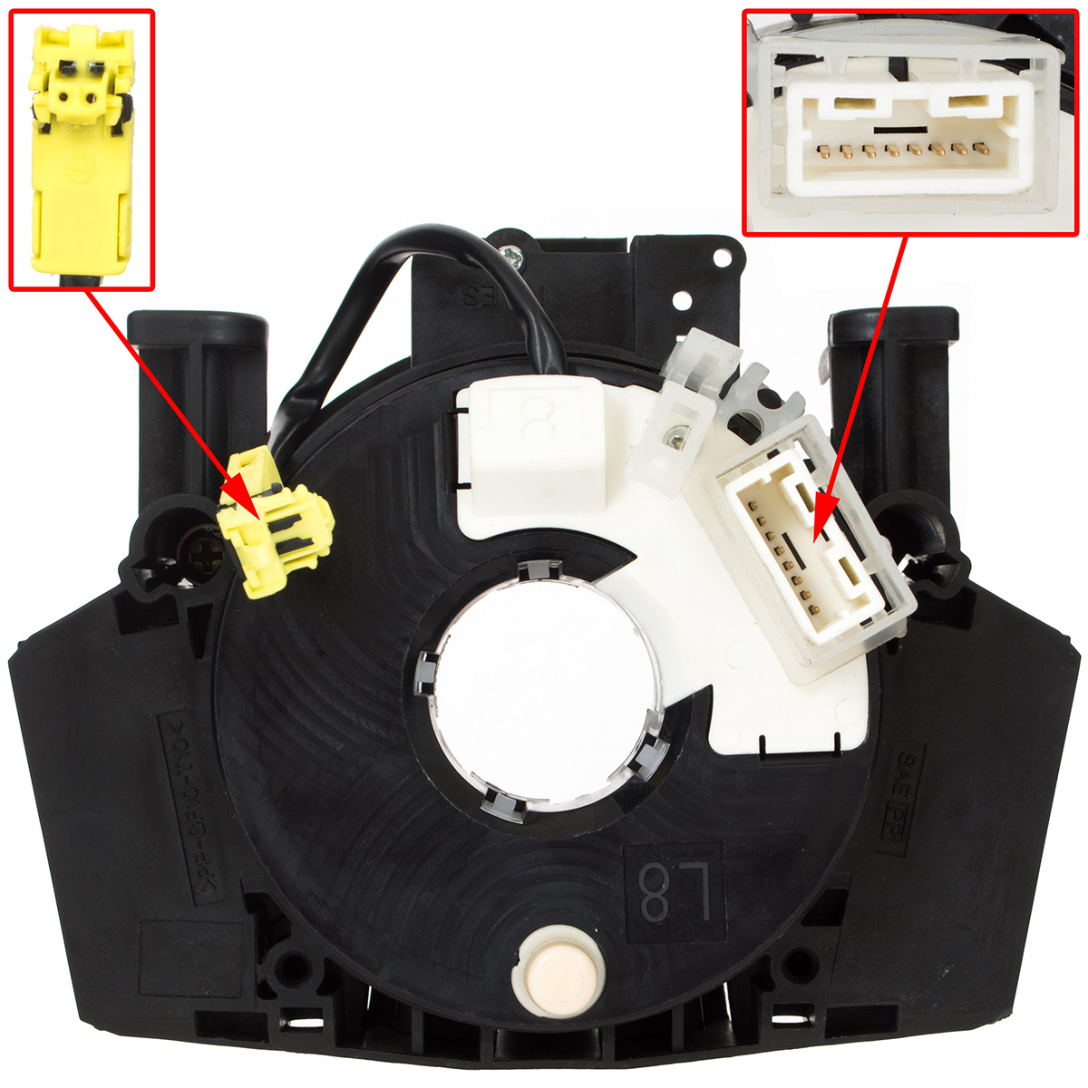Lenkrad Airbag Schleifring Wickelfeder Stecker 25567-EB301 25567-EV06E B5567-9U00A B5567-ET200 für Nissan Micra III Murano Note E11 Navara D40 Pathfinder Qashqai X-Trail II