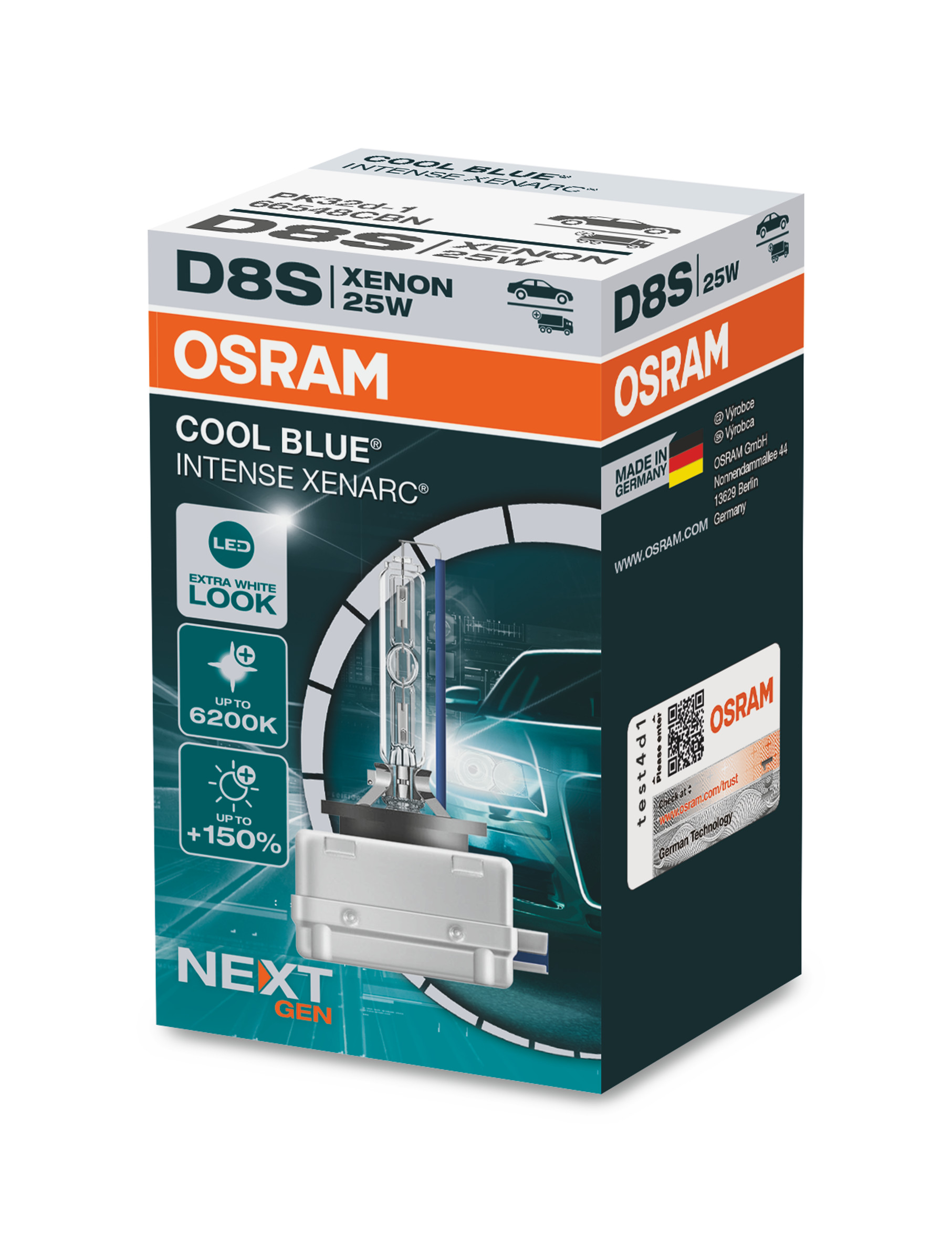 1 Stück OSRAM COOL BLUE INTENSE NEXT GENERATION Lampen Birnen für Xenon Scheinwerfer / Fassung D8s