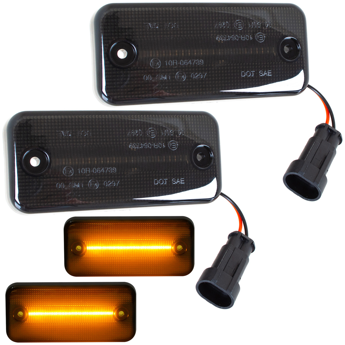 2x LED Seitenmarkierungsleuchten Schwarz Seitenmarkierungs 1356794080 Leuchten Seitenbegrenzungsleuchten für Fiat Ducato III 2006-