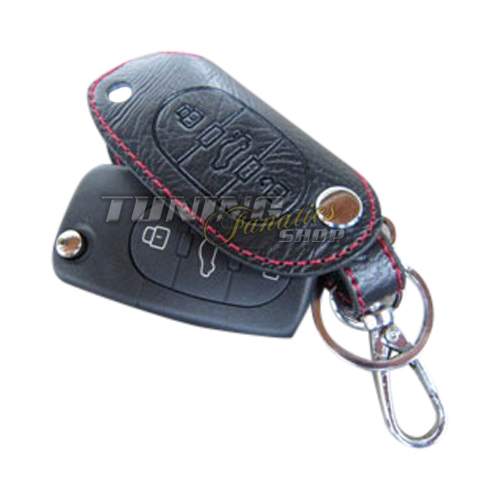 Schlüssel Tasche Etui LEDER ROT 3er für Audi A3 8L A4 B5 A4 8E B6 B7 A6 4B TT 8N