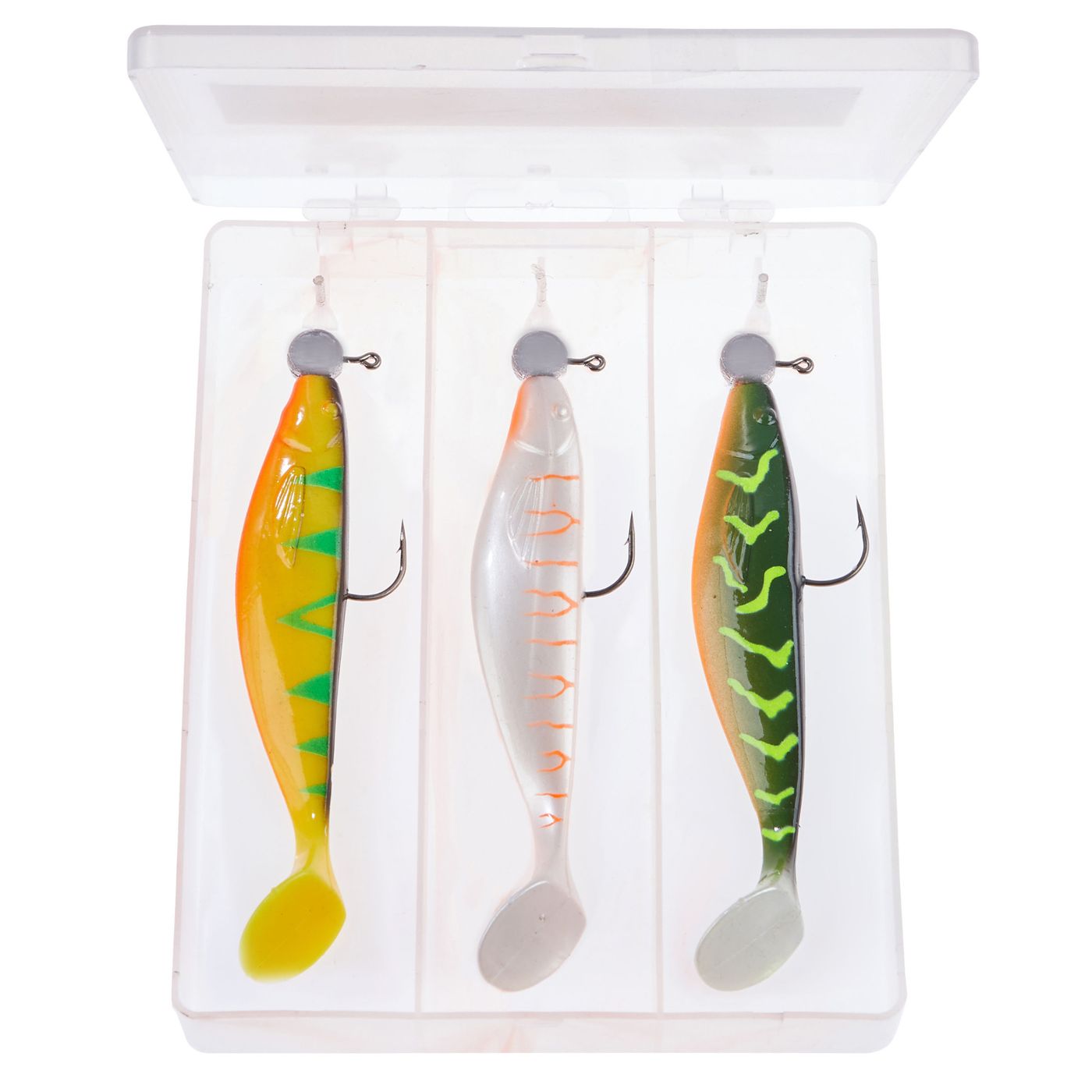 Balzer MK Pike Box 3 - 3 Gummifische + 3 Jigköpfe
