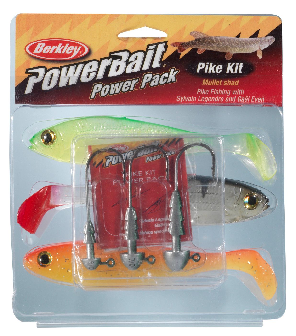 Berkley Pike1 Pro Pack - 3 Gummifische + 3 Jighaken im Set