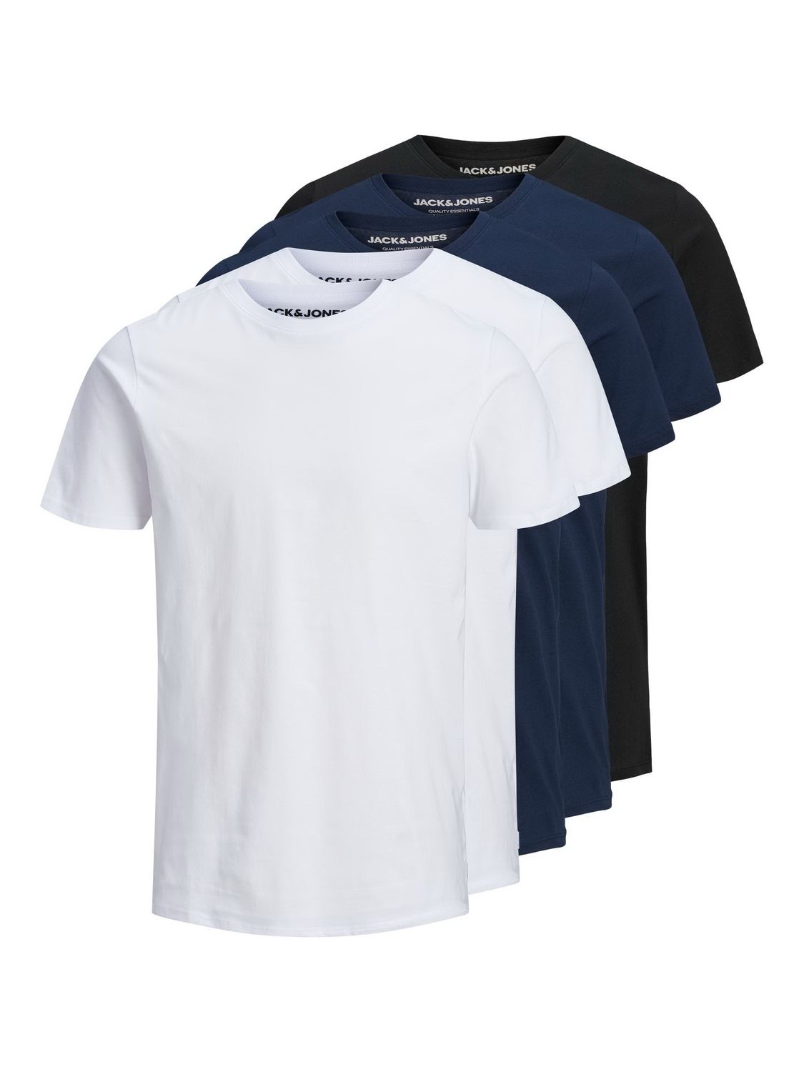 Jack & Jones Herren Rundhals T-Shirt JJEORGANIC BASIC Regular Fit 5er Pack