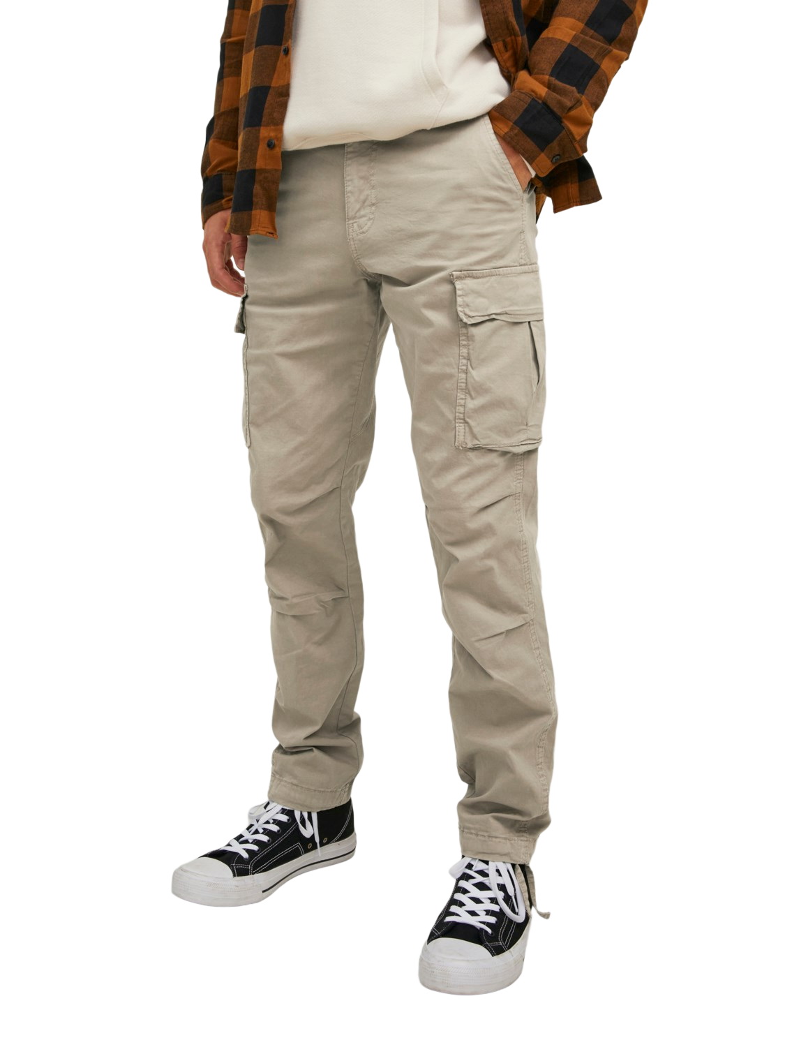 Jack & Jones Herren Cargohose JJPSTACE JJTUCKER -Tapered Fit - Grau Beige Schwarz Grün