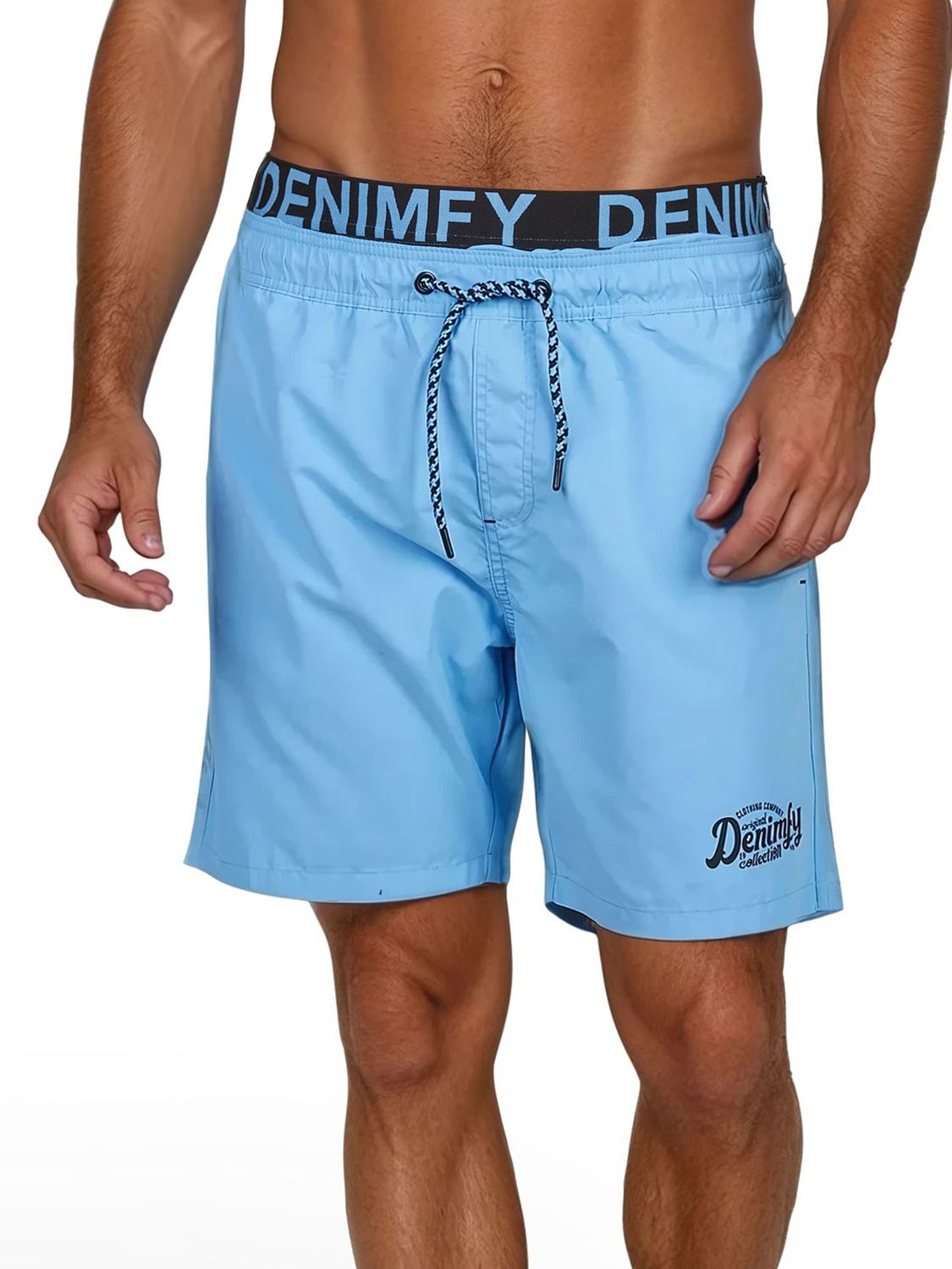 DENIMFY Badehose Herren Lang Badeshorts Doppelter Bund DFNeo