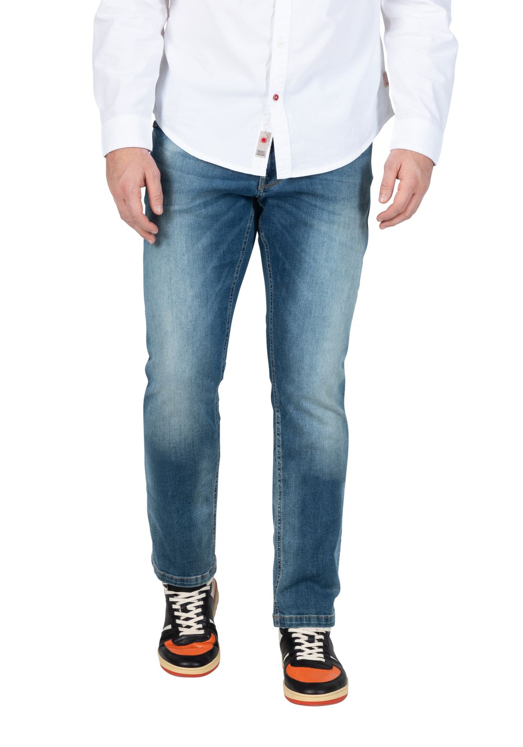 TIMEZONE Herren Jeans SLIM EDUARDOTZ Mid Waist - Slim Fit - Blau Grau