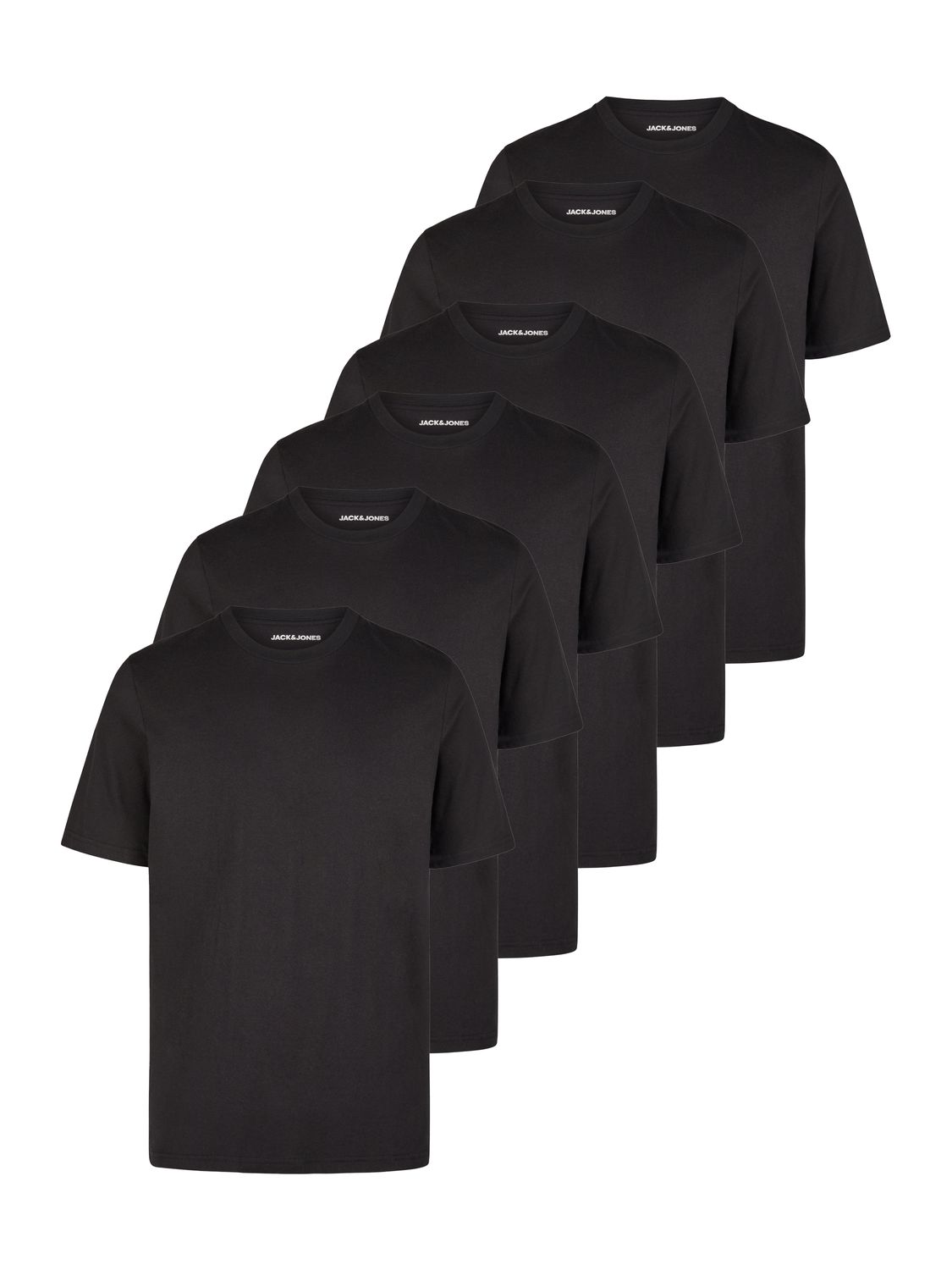 Jack & Jones Tshirt Herren Basic Regular Fit JACJEANS CREW NECK TEE 6er Set Pack