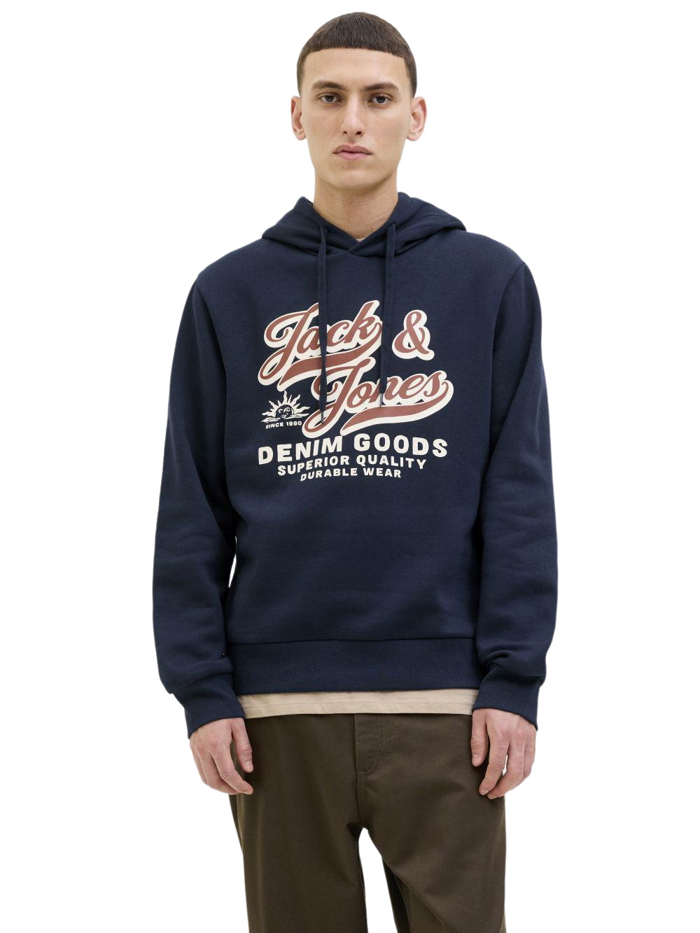 Jack & Jones Herren Hoodie Kapuzenpullover JJELOGO SWEAT HOOD 2 COL - Regular Fit