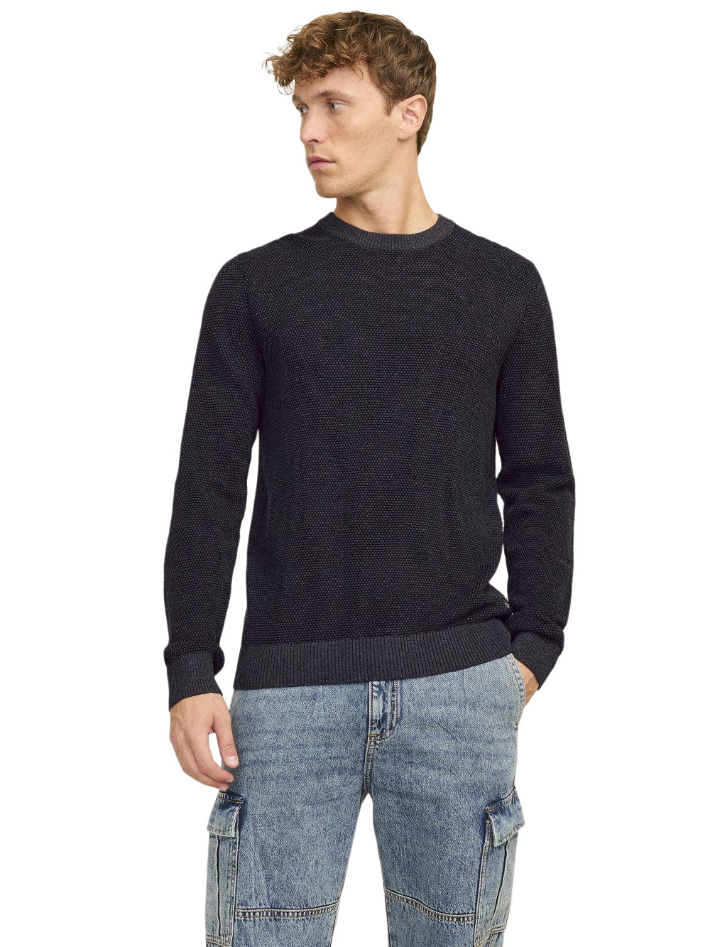 Jack & Jones Herren Rundhals Strickpullover JJEGLOBE KNIT CREW NECK - Regular Fit