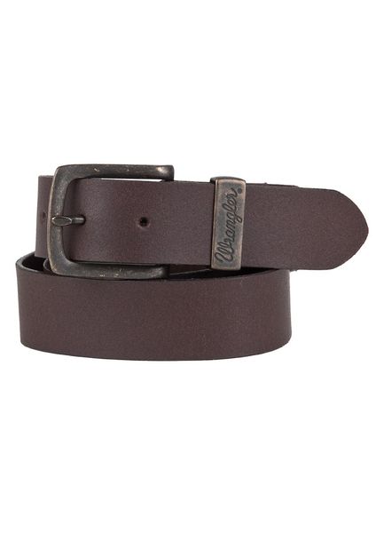 Wrangler Herren Jeans Leder Gürtel - Double Stitched - Brown