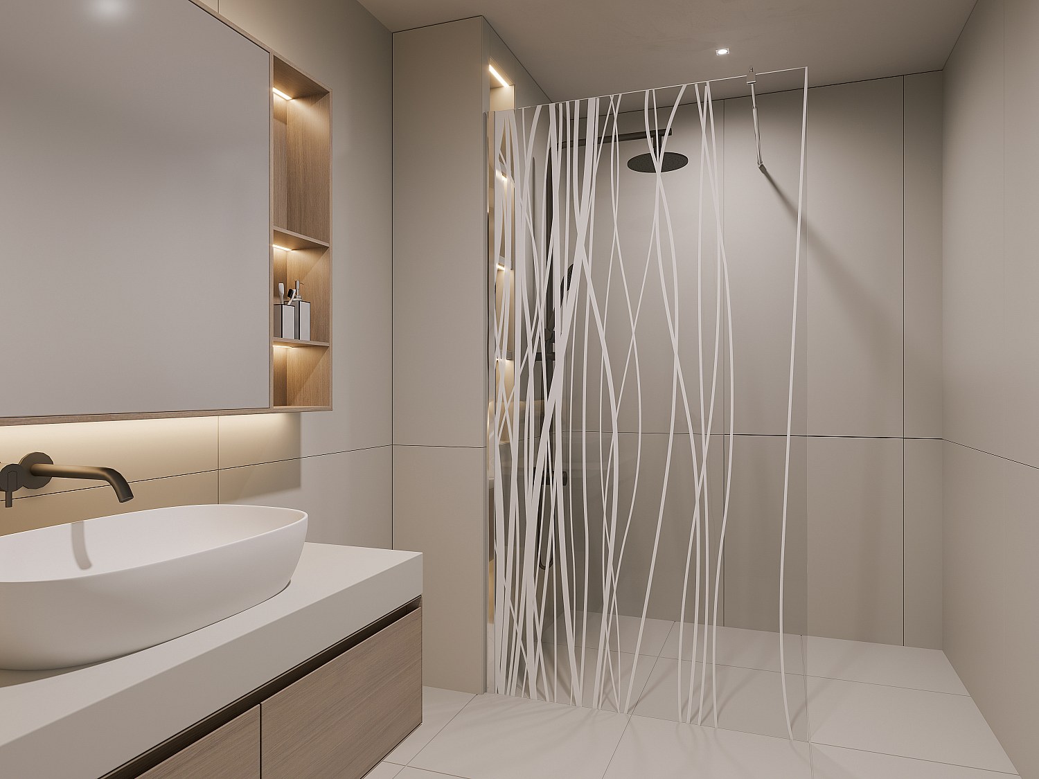 Duschtrennwand Seitenwand italienische Dusche - 140 x 200 cm - DANNA