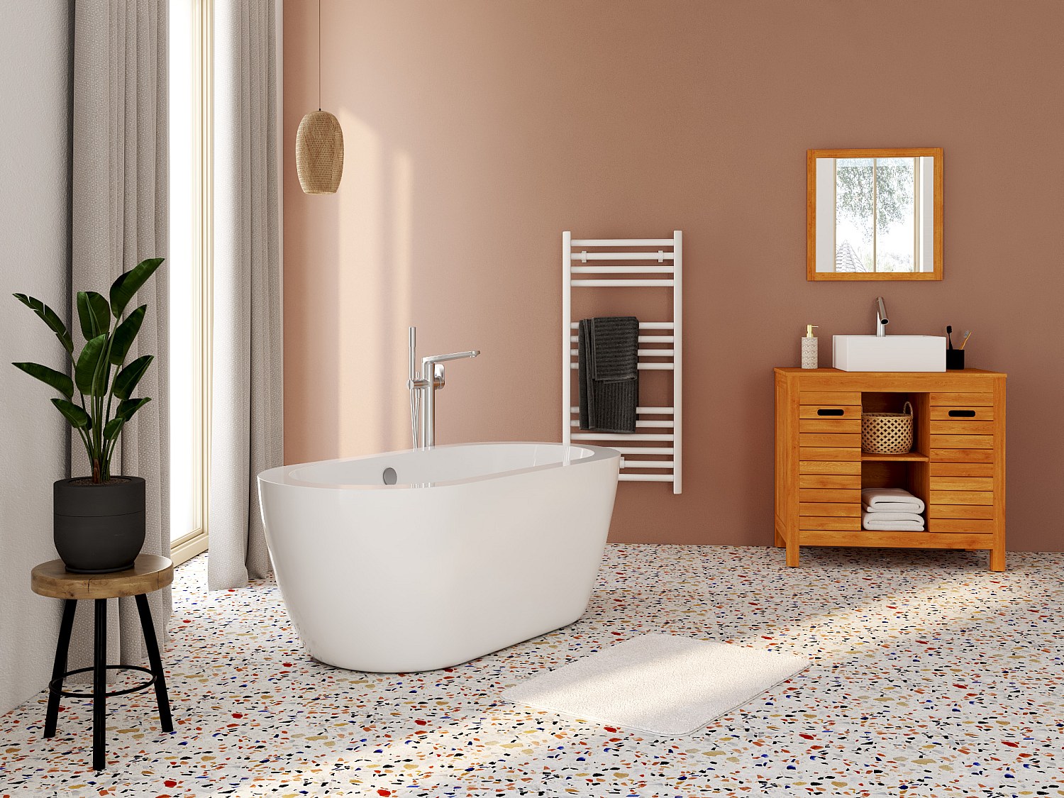 Freistehende Badewanne 149 x 75 x 58 cm Acryl Weiß 178 L ADRINA