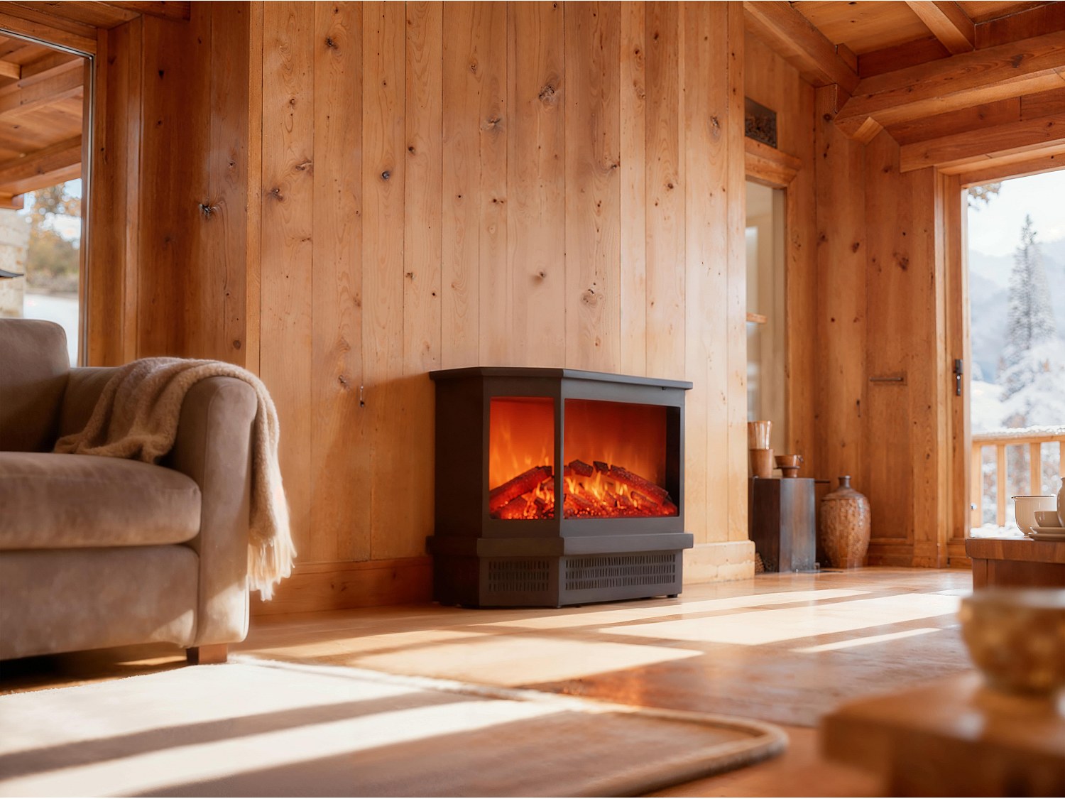 Elektrokamin - 55,8 x 22,5 x 51,6 cm - Schwarz - ETNA