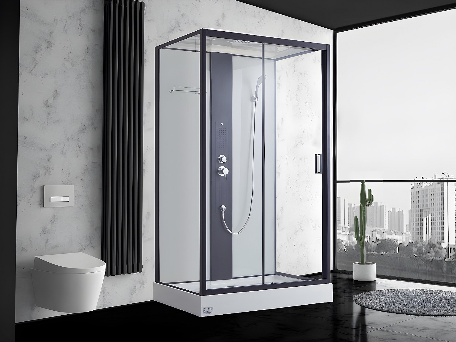 Duschkabine Massagedusche - 120 x 80 x 215 cm - Regendusche & Handbrause - PRIMEA