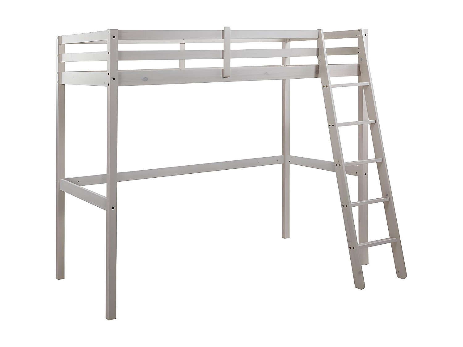 Hochbett - 90 x 190 cm - Kiefer massiv - Geweißt - GEDEON II