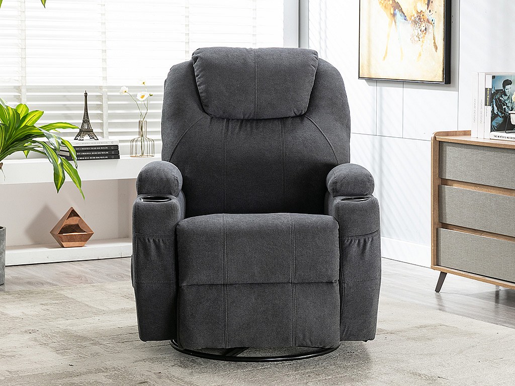 Massagesessel - Stoff - Grau - SILVANO