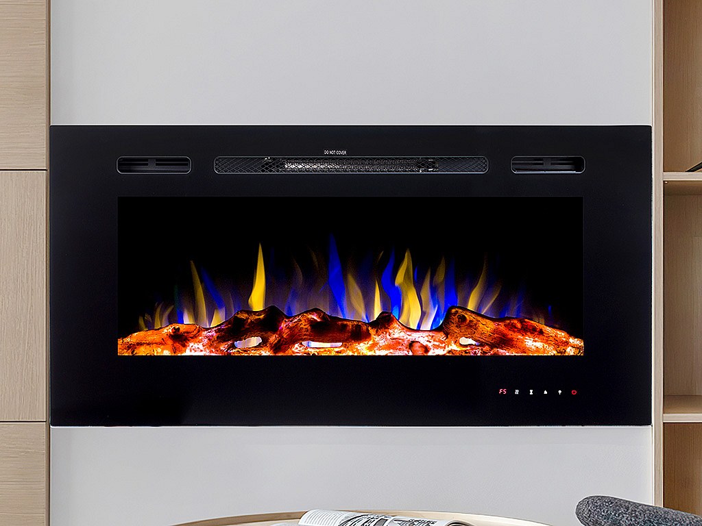 Elektrokamin Wand- oder Einbaukamin - 101,6 x 14 x 54,4 cm - Schwarz - CALBUCO