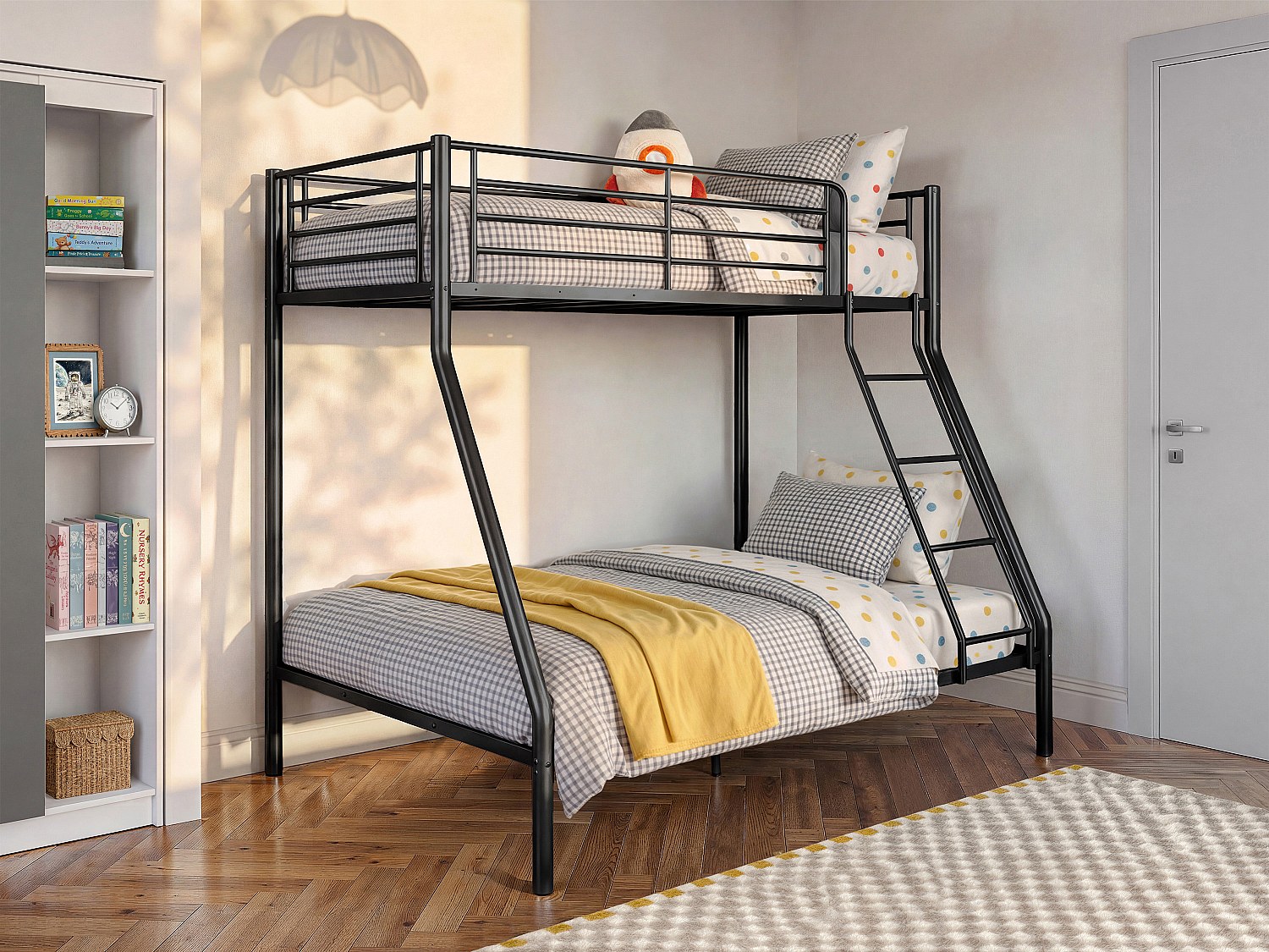 Etagenbett - 90 & 140 x 190 cm - Stahl - Schwarz - ELEVATIO IV