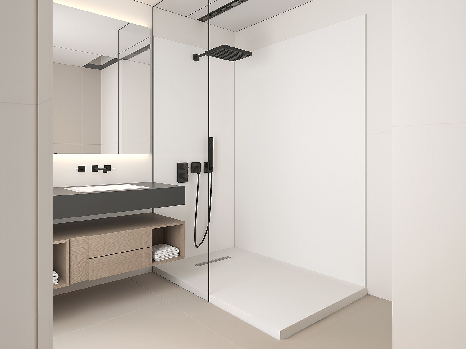 Wandpaneele Dusche 2er-Set inkl. Profile - 90 x 120 x 210 cm - ITZIAR