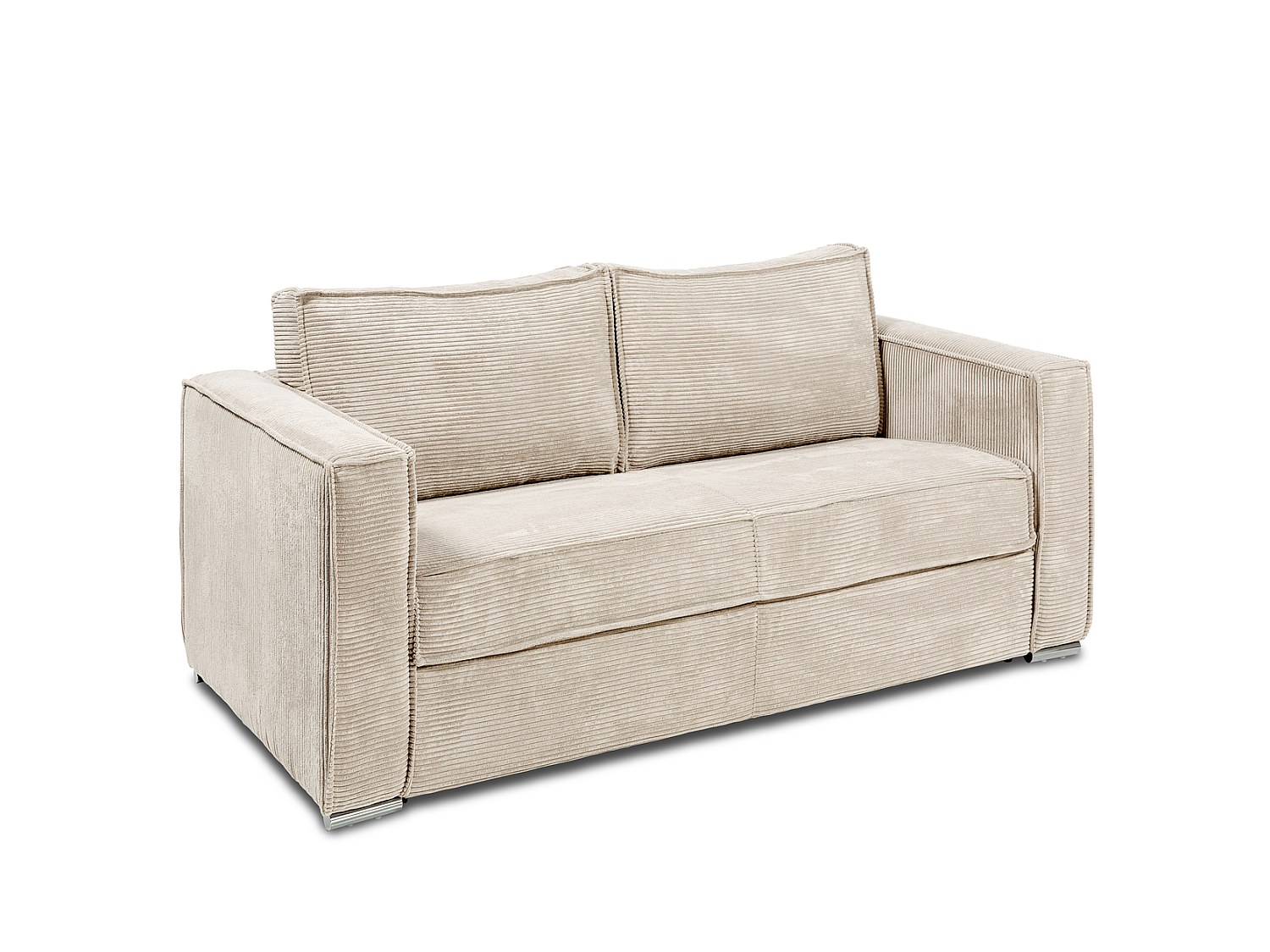 Schlafsofa mit Matratze 3-Sitzer - Cord - Anthrazit - Liegefläche 140 cm -  Matratze 14 cm - LORETO