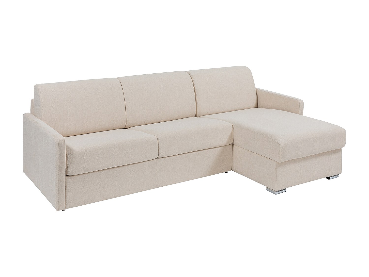 Ecksofa mit Matratze - Ecke wechselbar - Stoff - Beige - Liegefläche 140 cm - Matratze 18 cm - CALIFE