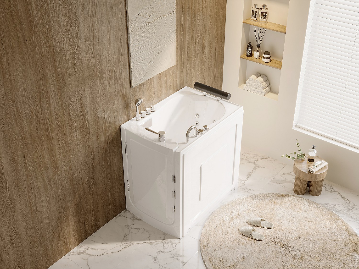 Whirlpool-Badewanne mit Tür 101,5 x 69 x 99 cm Sitzplatz 1 Person 220 L BARUVA