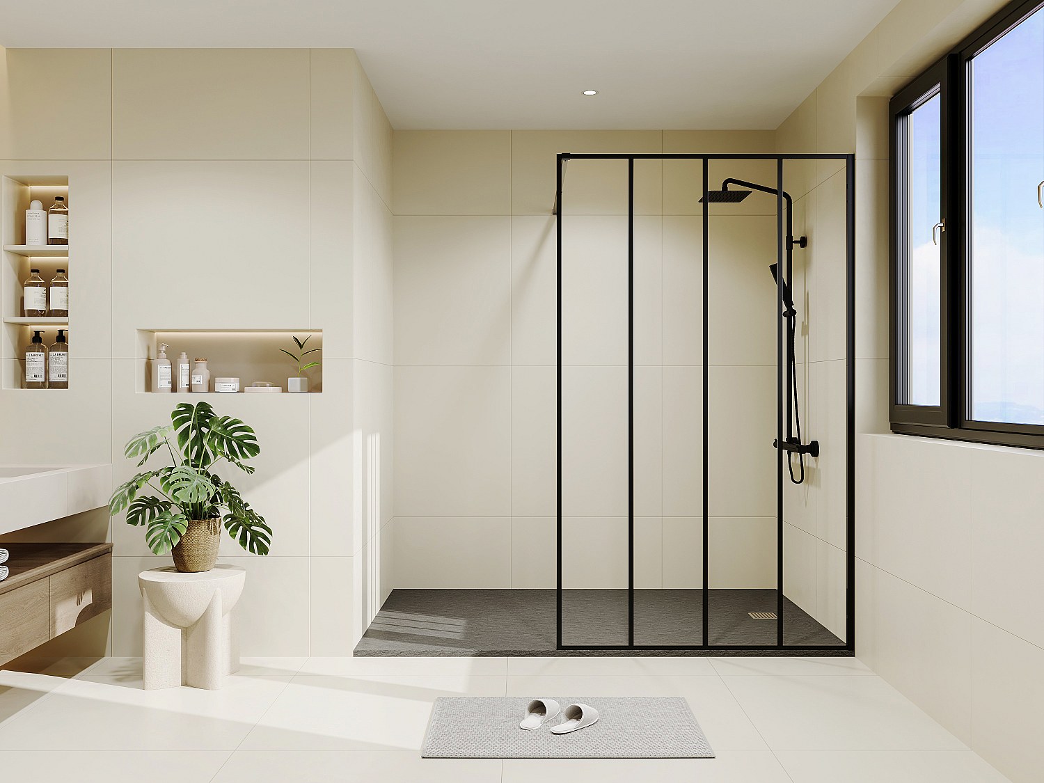 Duschtrennwand - Italienische Dusche - 120 x 200 cm - ATALIA